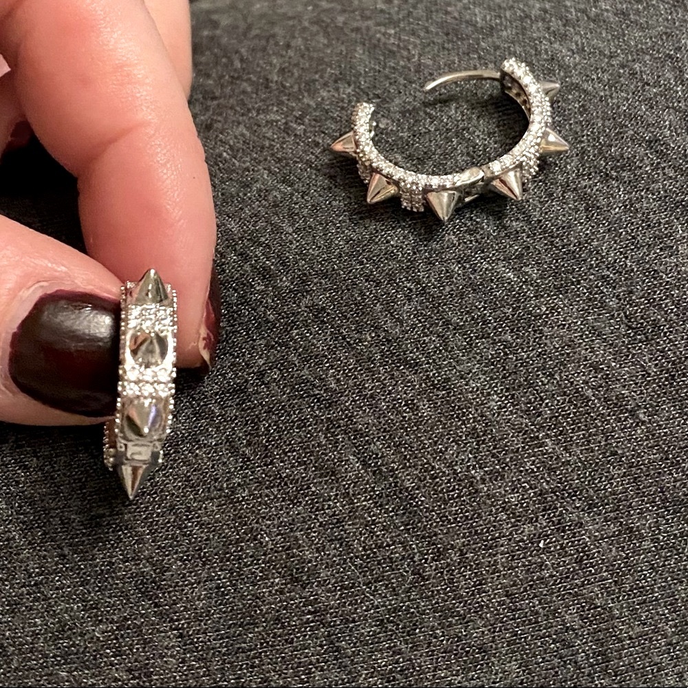 The Too Cool for School Sterling silver stud huggie earrings - Picture 9 of 11
